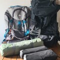 Renting out (by week): Tält, 2× liggunderlag och 2 x ryggsäckar