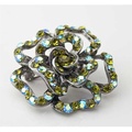 Buy Now: 50 pcs-Peridot Aurora Borealis-2" Flower Rhinestone Pin/Pendant