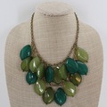 Buy Now: One Dozen Two Tone Green Drop Layered Necklaces #N2303