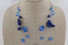 Buy Now: One Dozen Multi Layered Blue Acrylic Stone Necklaces #N2625