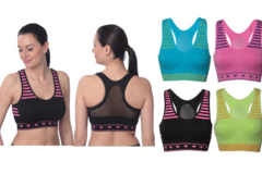 Buy Now: Women's Sports Bras Breathable Assorted Stipes Sizes S-XL 48/lot 
