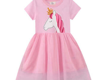 Comprar ahora: 30pcs Cartoon Unicorn Summer Kids Dress