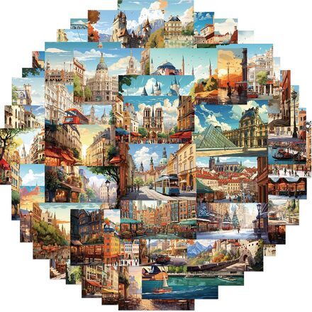 500pcs - European Architectural Graffiti DIY Waterproof Stickers