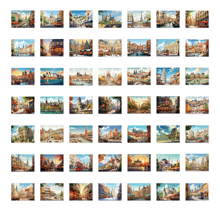 500pcs - European Architectural Graffiti DIY Waterproof Stickers