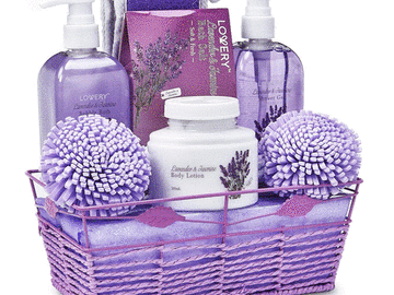 Buy Now: Bath Body Gift Basket Multi Piece Set - Lavender