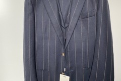 Selling with online payment: [EU] NWT Suitsupply navy striped 3pc suit, size 36R