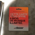 Vente: Carte Deezer 4 mois illimité (72€)