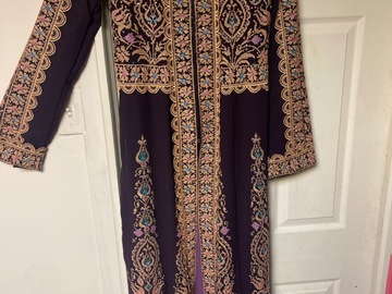 Selling with online payment: Purple tatreez abaya 