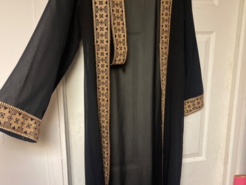 Selling with online payment: Gold and black cardigan tatreez