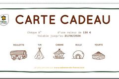 Vente: Chèque cadeau "Cabanes de France" 1 nuit (130€)