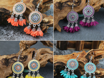 Comprar ahora: 50 Pairs Women's Colorful Sunflower Tassel Earrings