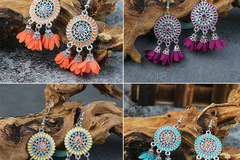 Buy Now: 50 Pairs Women's Colorful Sunflower Tassel Earrings
