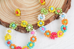 Comprar ahora: 30 Pairs Geometric Round Handmade Flower Beads Earrings