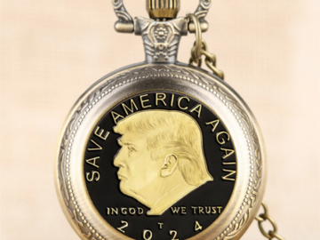 Buy Now: 30 Pcs "SAVE AMERICA AGAIN" Trump Memorial Pocket Watch