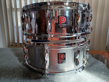 Selling with online payment: 70's Premier snare drum  Brushed Aluminum 8-lug Hi Fi