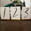 Selling: 3 table Numbers and Candle Burns Sign