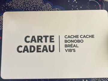 Vente: Carte-cadeau Cache-Cache, Bonobo, Bréal, Vib’s (40€)