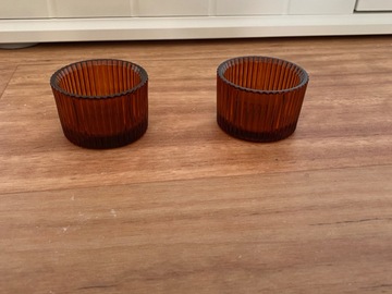 Selling: 24x Amber glass tealight holders 