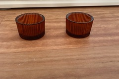 Selling: 24x Amber glass tealight holders 