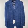 Selling with online payment: [EU] NWT Suitsupply mid blue windowpane jacket, size 36R