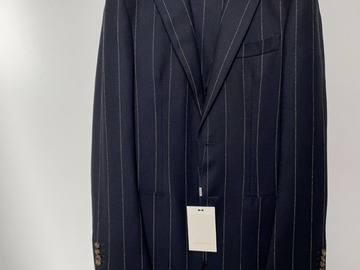 Selling with online payment: [EU] NWT Suitsupply navy striped 3pc flannel suit, size 36L