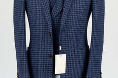 Selling with online payment: [EU] NWT Suitsupply blue houndstooth 3pc suit, size 36R