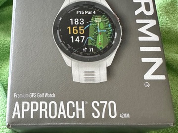 verkaufen: Garmin Premium GPS Golfwatch S70, weiss, 42mm