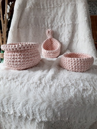 3 PANIERS AU CROCHET