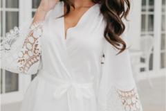 Selling: Le Rose - Hazel Petal Hem Satin Robe