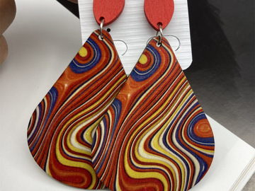 Comprar ahora: 70 Pairs Vintage Bohemian Wooden Print Women's Earrings
