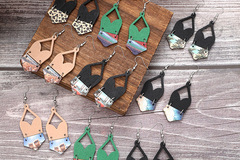 Buy Now: 60 Pairs Boho Bikini Pattern Wooden Earrings