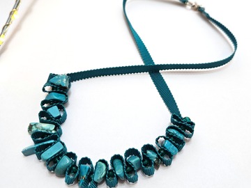  : Turquoise ribbon necklace