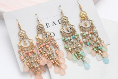 Buy Now: 60pairs Retro long tassel bead earrings