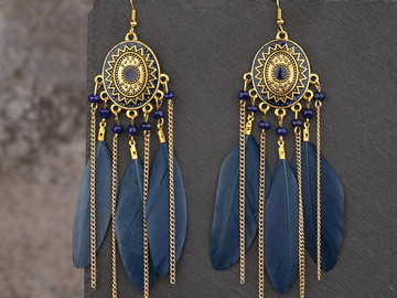 Buy Now: 60sets vintage tassel feather earrings