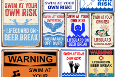Comprar ahora: 30pcs - Iron sheet painting swimming pool warning sign