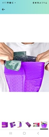 4 by 8 Purple bubble mailers 