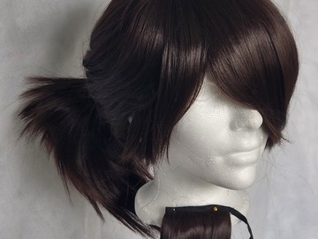 Selling with online payment: Dark Brown Ponytail Wig with Braid Extension