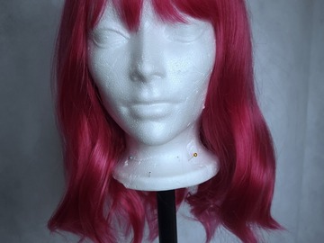 Selling with online payment: Short Wavy Bob Hot Red Pink wig
