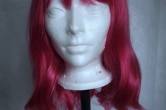Selling with online payment: Short Wavy Bob Hot Red Pink wig