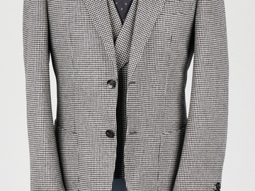 Selling with online payment: [EU] NWT Suitsupply grey houndstooth 3 pc suit, size 38R