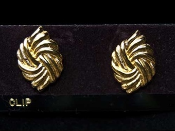 Buy Now: 25 pairs-Diamond Etched 14kt Goldtone Earrings--$2.00 pair