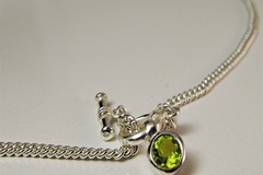 Buy Now: 25 pcs-Peridot Sterling Silvertone Toggle Necklace 16"--$2.00 ea