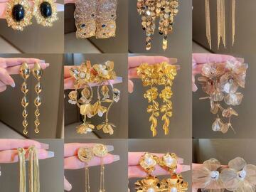 Buy Now: 40pcs - Luxurious floral bow metal tassel earrings