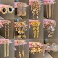Comprar ahora: 40pcs - Luxurious floral bow metal tassel earrings