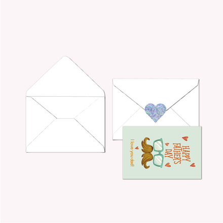60pcs - Father's Day card with envelope sticker