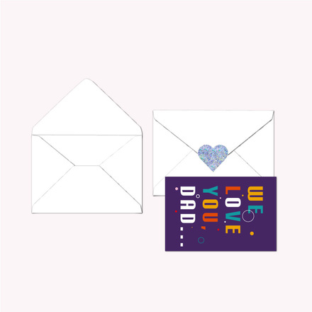 60pcs - Father's Day card with envelope sticker
