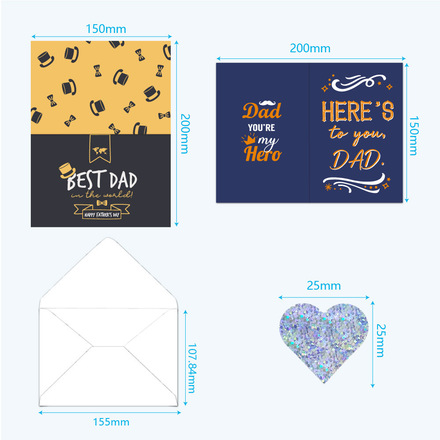 60pcs - Father's Day card with envelope sticker