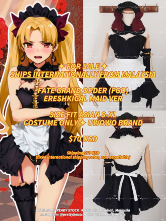 UWOWO Ereshkigal Maid Outfit Ver Fanart Fate Grand Order Costume