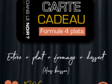 Vente: Carte cadeau Restaurant Dans le Noir - Formule 4 Plats (130€)