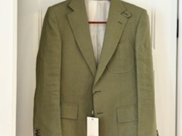 Selling with online payment: Olive Green Pure Linen Suitsupply Suit 
